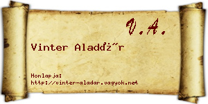 Vinter Aladár névjegykártya